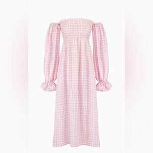 Atlanta Linen Dress in Pink Vichy